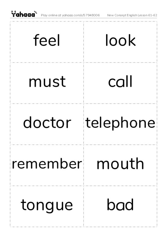 New Concept English Lesson 61-62 PDF two columns flashcards