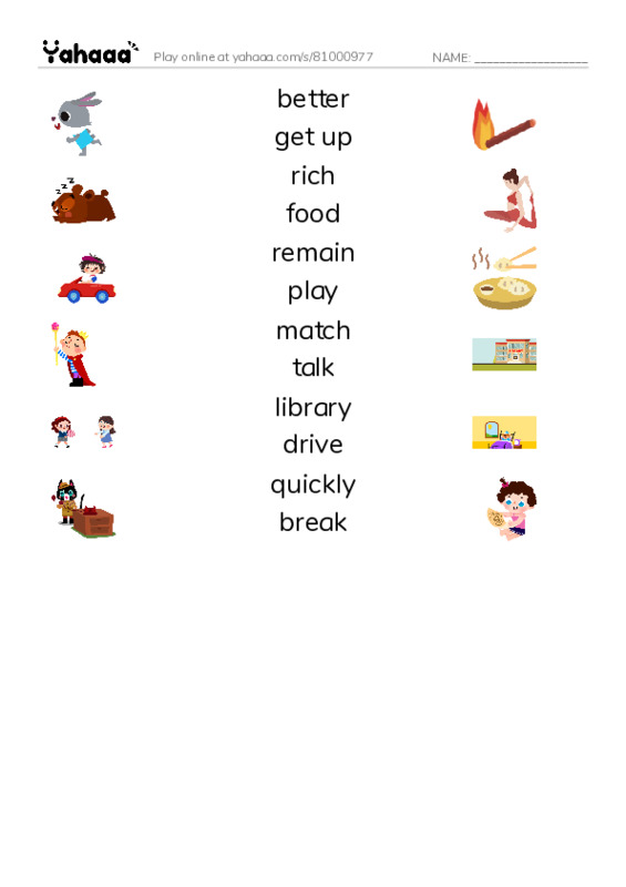 New Concept English Lesson 63-64 PDF three columns match words