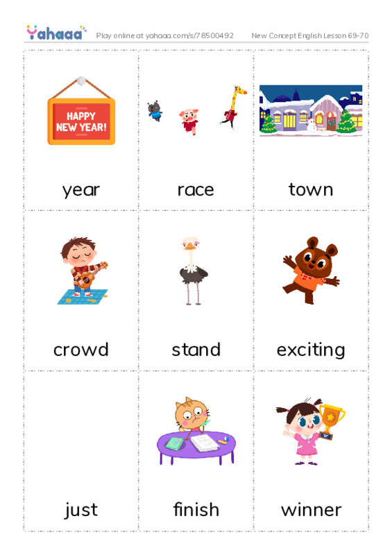 New Concept English Lesson 69-70 PDF flaschards with images