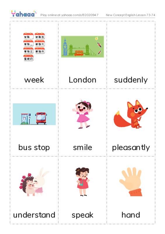 New Concept English Lesson 73-74 PDF flaschards with images