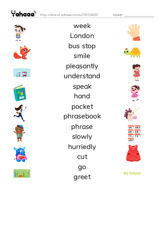 New Concept English Lesson 73-74 PDF three columns match words