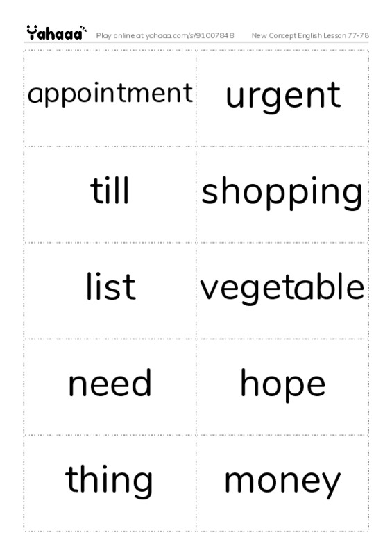 New Concept English Lesson 77-78 PDF two columns flashcards