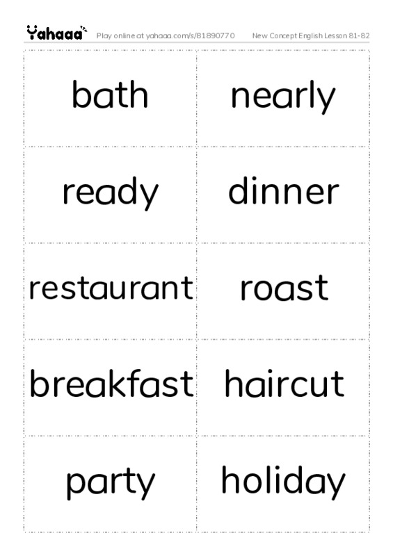 New Concept English Lesson 81-82 PDF two columns flashcards