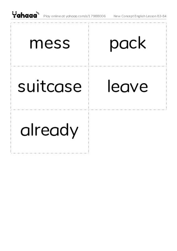 New Concept English Lesson 83-84 PDF two columns flashcards