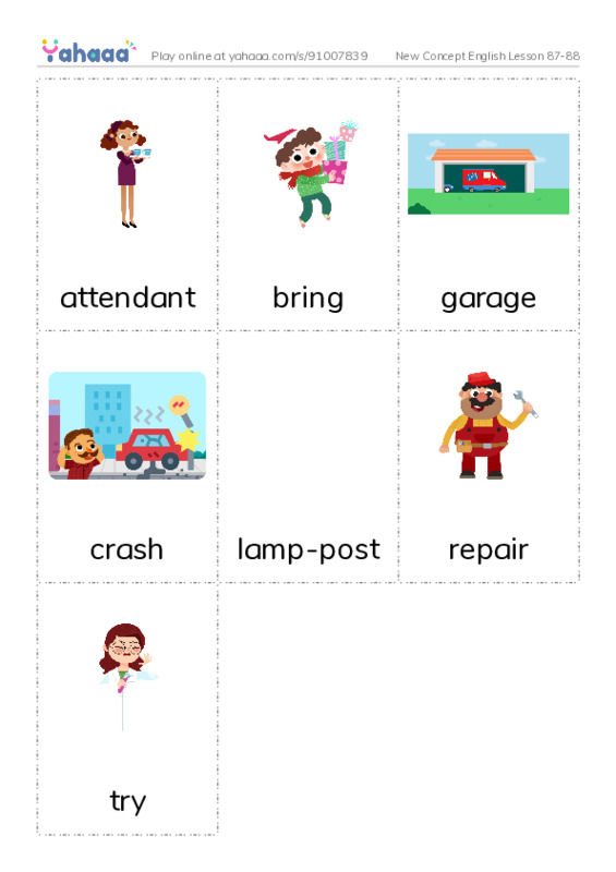 New Concept English Lesson 87-88 PDF flaschards with images