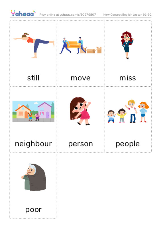 New Concept English Lesson 91-92 PDF flaschards with images