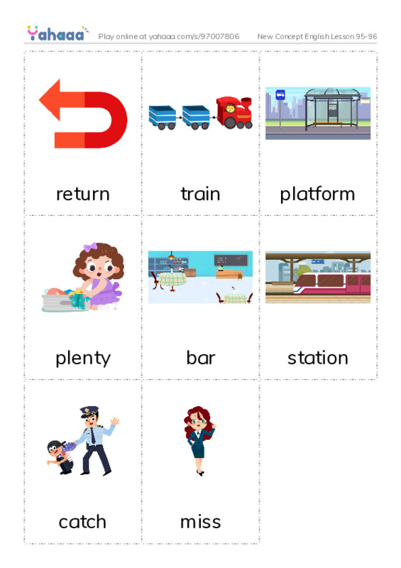 New Concept English Lesson 95-96 PDF flaschards with images