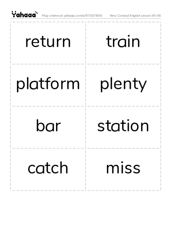 New Concept English Lesson 95-96 PDF two columns flashcards