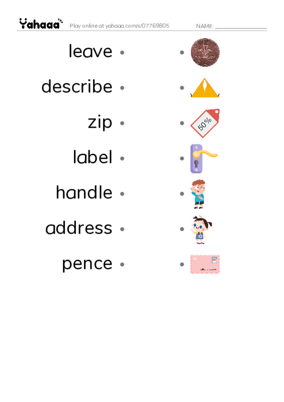 New Concept English Lesson 97-98 PDF link match words worksheet
