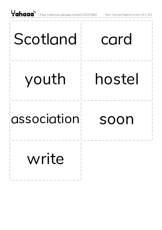 New Concept English Lesson 101-102 PDF two columns flashcards