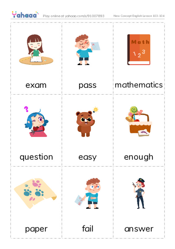 New Concept English Lesson 103-104 PDF flaschards with images