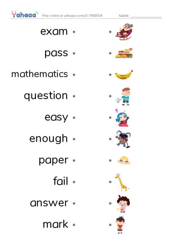 New Concept English Lesson 103-104 PDF link match words worksheet