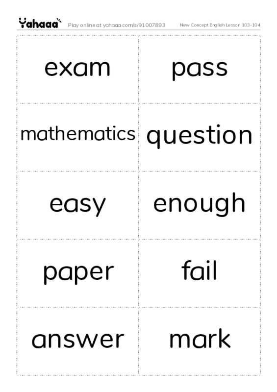 New Concept English Lesson 103-104 PDF two columns flashcards