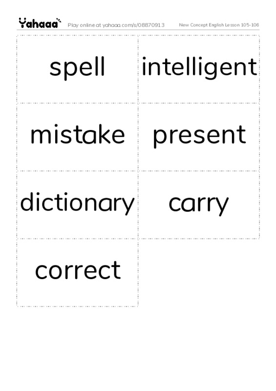 New Concept English Lesson 105-106 PDF two columns flashcards