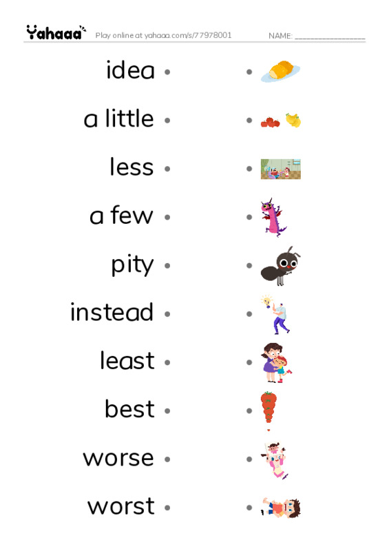 New Concept English Lesson 109-110 PDF link match words worksheet