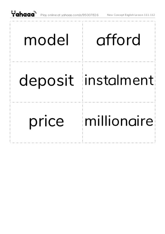 New Concept English Lesson 111-112 PDF two columns flashcards