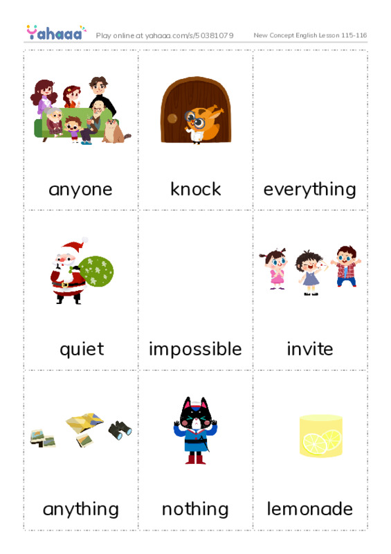New Concept English Lesson 115-116 PDF flaschards with images