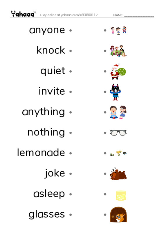 New Concept English Lesson 115-116 PDF link match words worksheet
