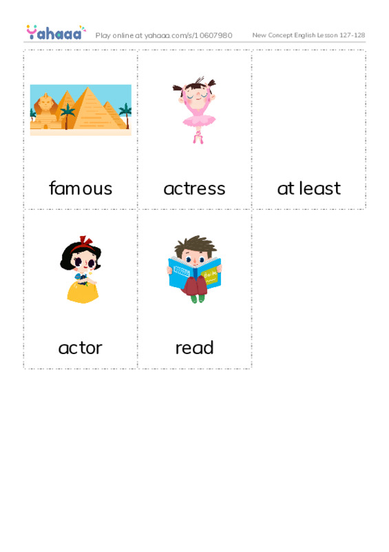 New Concept English Lesson 127-128 PDF flaschards with images