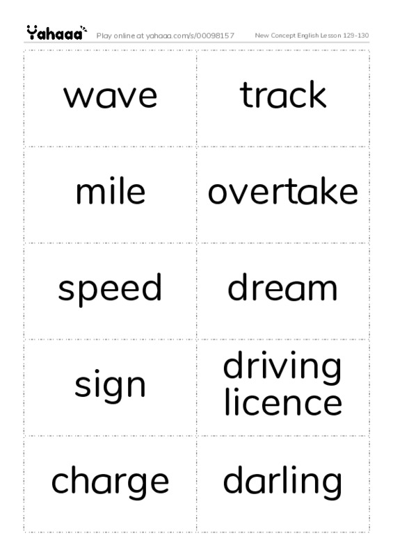 New Concept English Lesson 129-130 PDF two columns flashcards