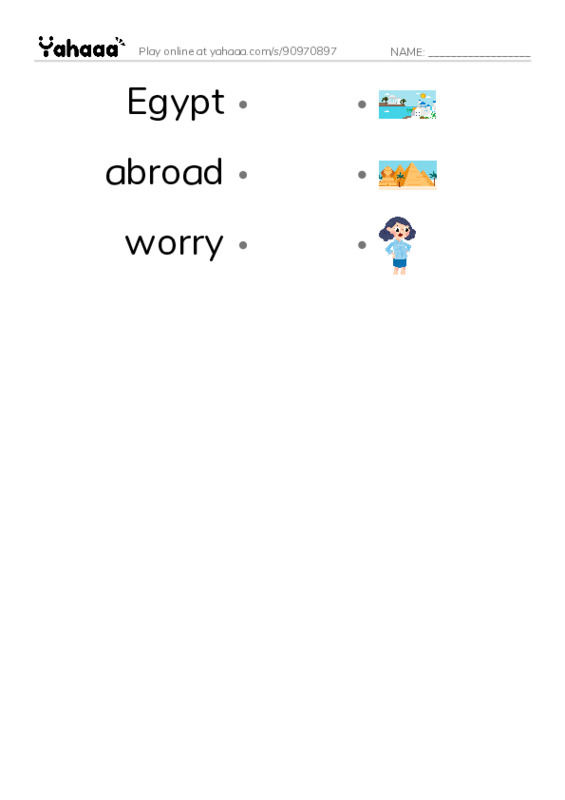 New Concept English Lesson 131-132 PDF link match words worksheet