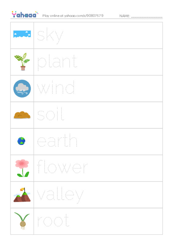 625 words to know in English: Nature 2 PDF one column image words