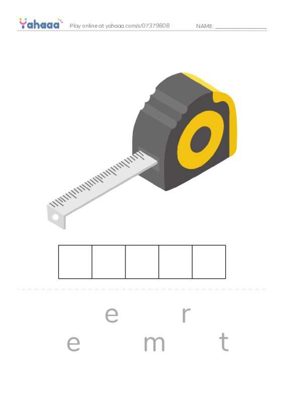 625 words to know in English: Math Measurements PDF word puzzles worksheet