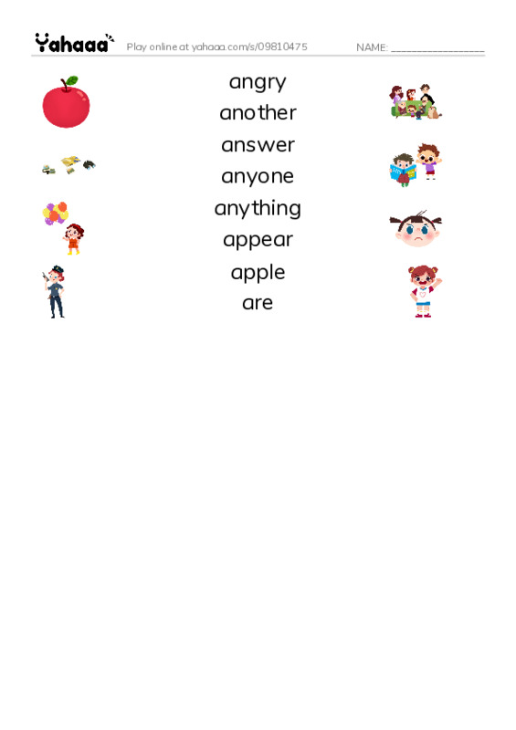 1000 basic English words: A 3 PDF three columns match words