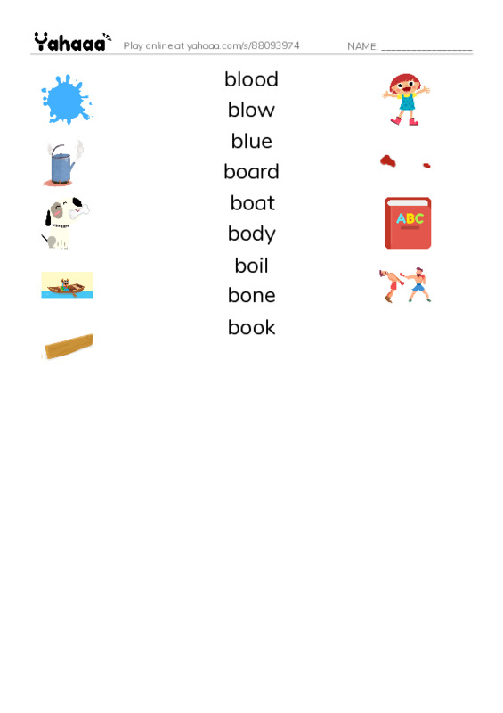 1000 basic English words: B 4 PDF three columns match words