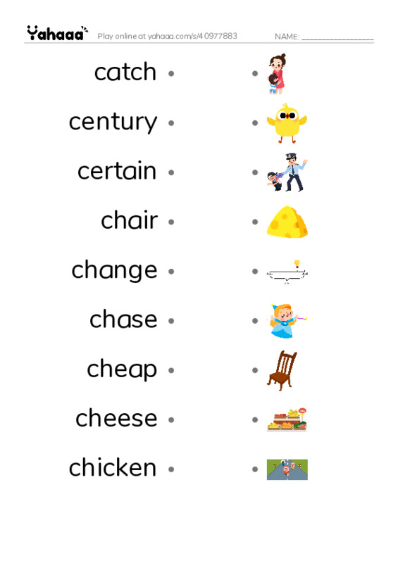 1000 basic English words: C 2 PDF link match words worksheet