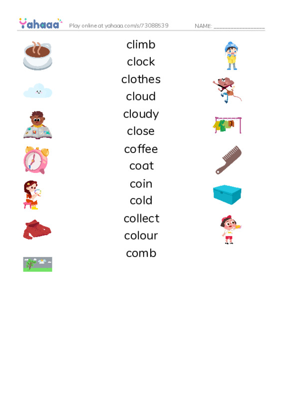 1000 basic English words: C 4 PDF three columns match words