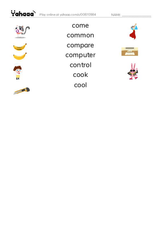 1000 basic English words: C 5 PDF three columns match words