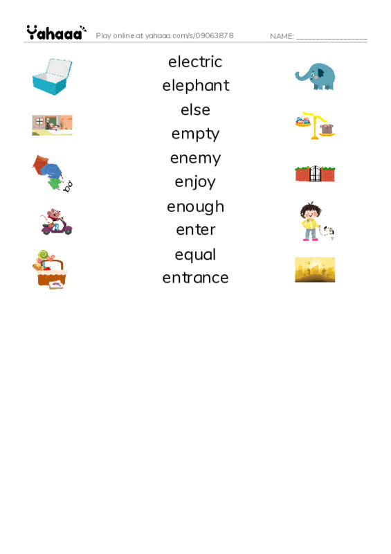 1000 basic English words: E 2 PDF three columns match words