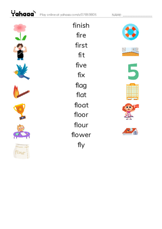 1000 basic English words: F 3 PDF three columns match words