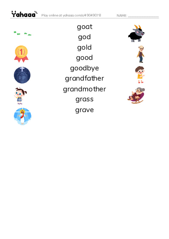 1000 basic English words: G 2 PDF three columns match words