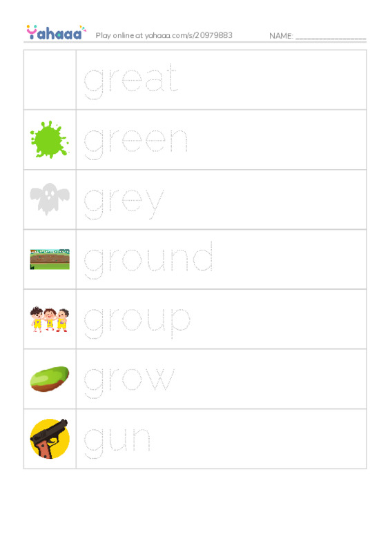 1000 basic English words: G 3 PDF one column image words