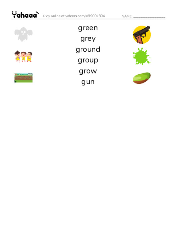 1000 basic English words: G 3 PDF three columns match words