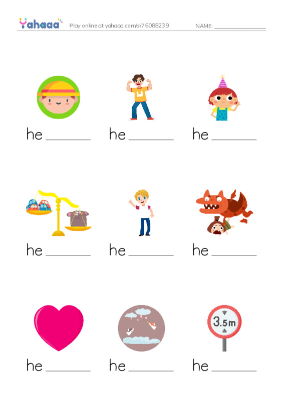 1000 basic English words: H 2 PDF worksheet to fill in words gaps
