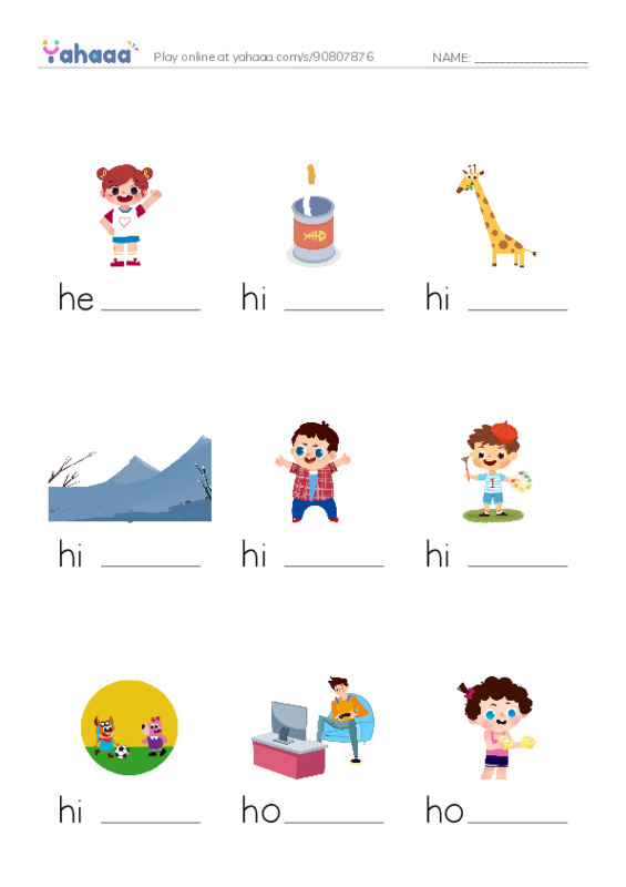 1000 basic English words: H 3 PDF worksheet to fill in words gaps