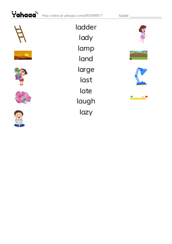 1000 basic English words: L 1 PDF three columns match words