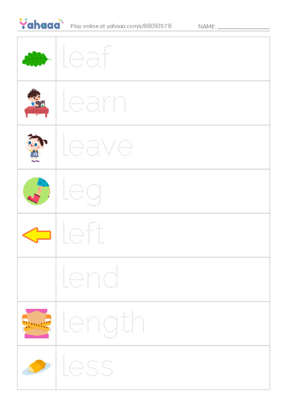 1000 basic English words: L 2 PDF one column image words