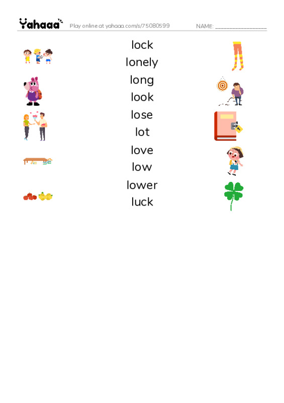 1000 basic English words: L 4 PDF three columns match words