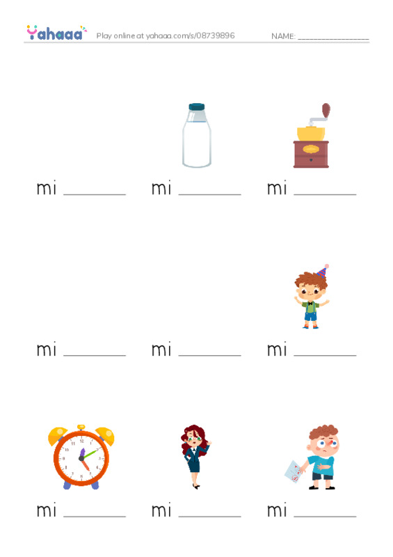 1000 basic English words: M 3 PDF worksheet to fill in words gaps