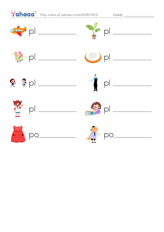 1000 basic English words: P 4 PDF worksheet writing row