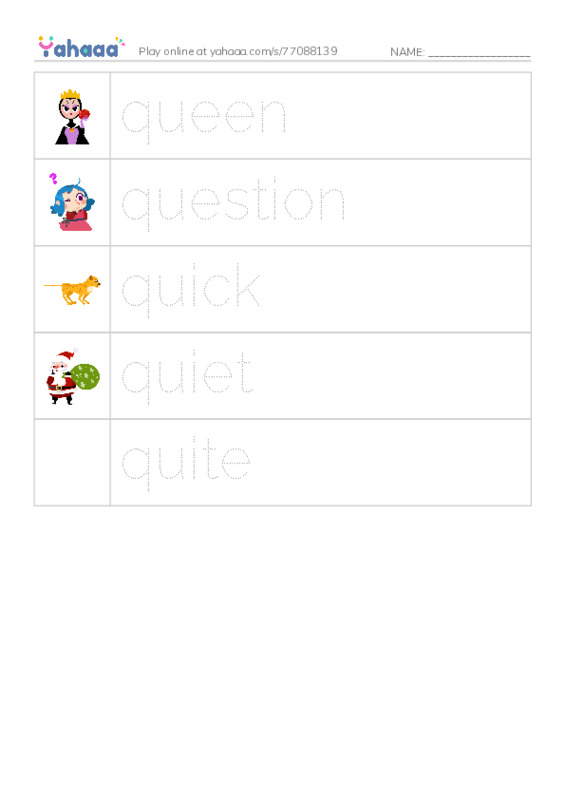 1000 basic English words: Q PDF one column image words