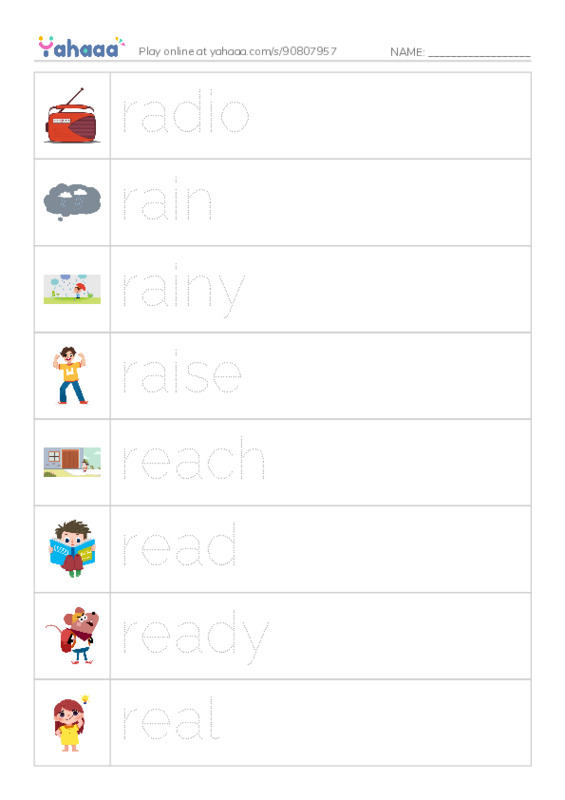 1000 basic English words: R 1 PDF one column image words