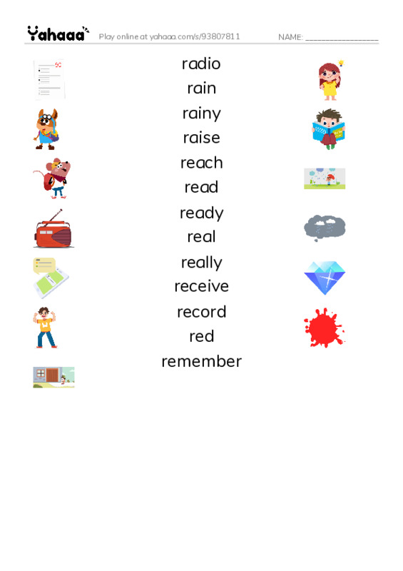 1000 basic English words: R 1 PDF three columns match words