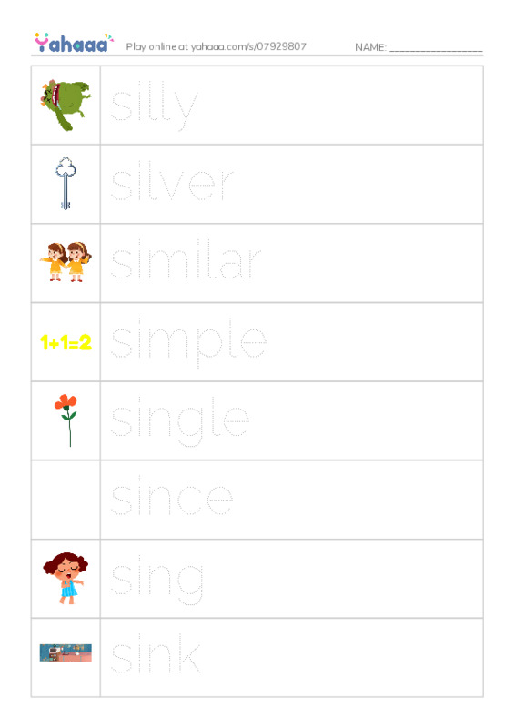 1000 basic English words: S 5 PDF one column image words