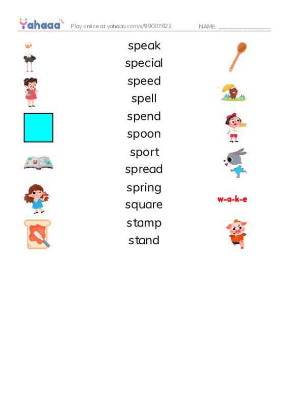 1000 basic English words: S 8 PDF three columns match words
