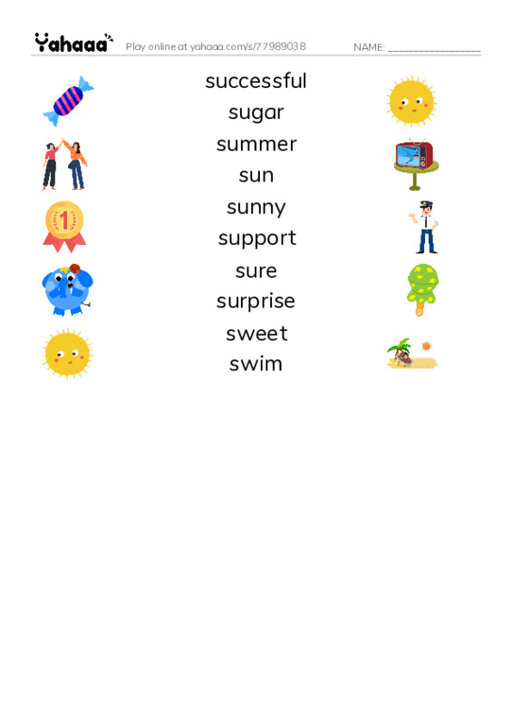 1000 basic English words: S 11 PDF three columns match words